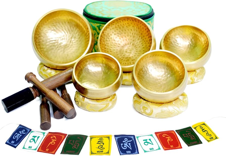 Amazon.co.jp: チベット シンギングボウル 5個セット 本物の7金属